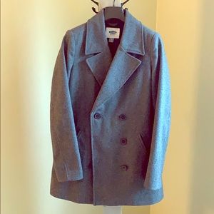 Charcoal gray pea coat